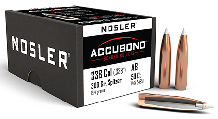 Nosler 54851 AccuBond  338Cal 300gr Spitzer Point 50/Box