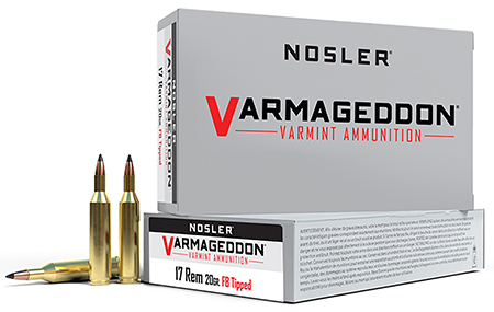 Nosler 65105 Varmageddon  17Rem 20gr Flat Base Tipped 20 Per Box/20 Case