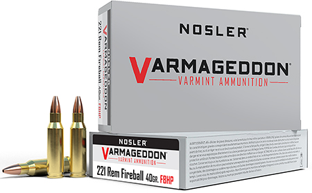 Nosler 65120 Varmageddon  221RemFireball 40gr Flat Base Hollow Point 20 Per Box/20 Case