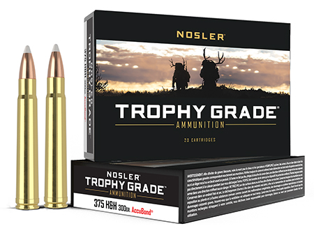 Nosler 60070 Trophy Grade  375H & HMag 300gr Nosler AccuBond 20 Per Box/10 Case