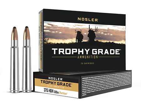Nosler 40606 Trophy Grade Safari  375H & HMag 300gr Nosler Spitzer Partition 20 Per Box/10 Case
