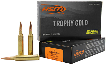 HSM 264WM140VLD Trophy Gold Extended Range 264 Win Mag 140 gr Berger Hunting VLD Match 20 Per Box/ 20 Case