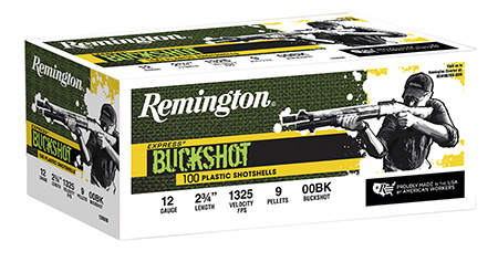 Remington Ammunition 20413 Express Buckshot 12Gauge 2.75" 00Buck Shot 100 Per Box/2 Case