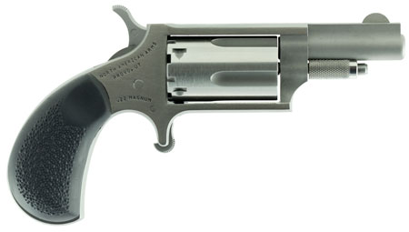 North American Arms 22MGRC Mini-Revolver  Sports South Exclusive 22 WMR 5 Shot 1.63" Stainless Steel Barrel, Frame  &  Cylinder, Black Rubber Grip, Exposed Hammer