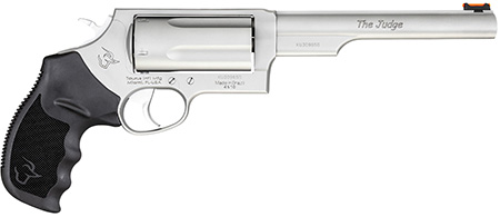 Taurus 2441069MAG Judge Magnum Compact Frame 45 Colt (Long Colt)/410 Gauge 5rd 6.50" Matte Stainless Steel Barrel, Cylinder  &  Frame, Black Ribber Grip, Transfer Bar Safety, Exposed Hammer