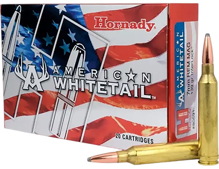 Hornady 80591 American Whitetail  7mmRemMag 139gr InterLock Spire Point 20 Per Box/10 Case