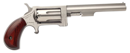 North American Arms SW4 Sidewinder *CA Compliant 22 WMR 5 Shot 4" Stainless Steel Barrel, Frame  &  Cylinder, Rosewood Birdshead Grip, Exposed Hammer