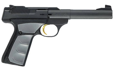 Browning 051482490 Buck Mark Camper *CA Compliant 22 LR 10+1 5.50" Tapered Bull Barrel, Matte Black Serrated Steel Slide  &  Aluminum Frame, Gray Ultragrip FX Grip