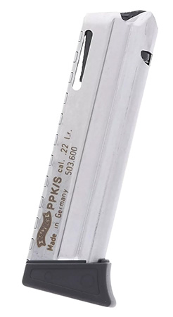 Walther Arms 503600 PPK/S  10rd 22 LR Nickel Polymer
