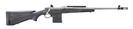 Ruger 6822 Scout  308 Win 10+1 18" Matte Stainless Threaded Barrel, Matte Stainless Steel Receiver w/Picatinny Rail, Black Laminate Adj LOP Stock, Right Hand