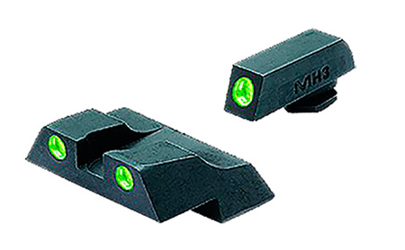 Meprolight USA 102263101 Tru-Dot Sight Set Green Tritium Front  &  Rear, Compatible w/Glock 26/27,  Post/Dovetail Mount