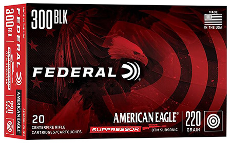 Federal AE300BLKSUP2 American Eagle Suppressor 300Blackout 220gr Open Tip Match 20 Per Box/25 Case