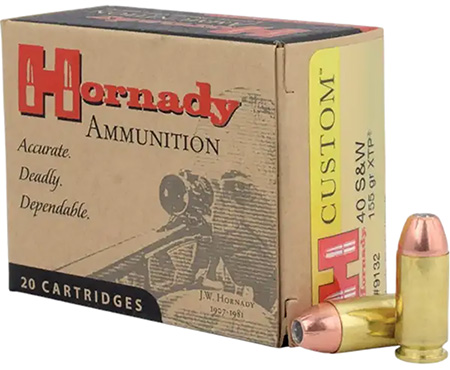 Hornady 9132 Custom  40S&W 155gr Hornady XTP Hollow Point 20 Per Box/10 Case