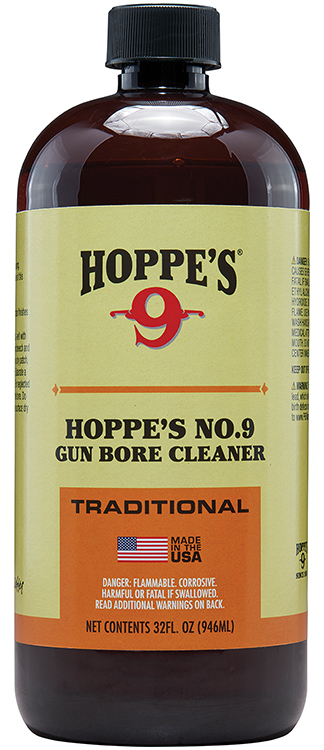 Hoppe's 932 No. 9 Bore Cleaner Removes Carbon Powder  &  Lead Fouling Child Proof Cap  1 Quart (32 oz.) Bottle