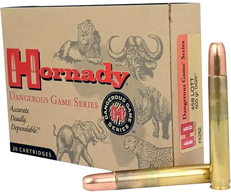 Hornady 8262 Dangerous Game  458Lott 500gr Dangerous Game Solid 20 Per Box/6 Case