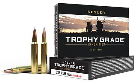 Nosler 48952 Trophy Grade  338RUM 250gr Nosler AccuBond 20 Per Box/10 Case