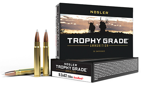 Nosler 48634 Trophy Grade  9.3mmx62Mauser 250gr Nosler AccuBond 20 Per Box/10 Case