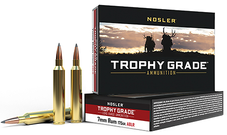 Nosler 60120 Trophy Grade Long-Range 7mmRUM 175gr Nosler Spitzer AccuBond Long Range 20 Per Box/10 Case