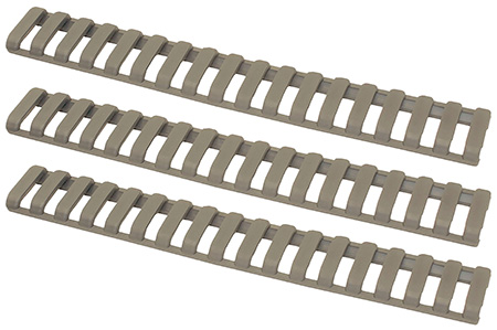 Ergo 1373DE Low-Pro Ladder Rail Covers Rifle 18 Slot Dark Earth Rubber 3 Pack
