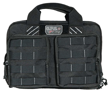 GPS Bags T1311PCB Tactical Quad +2 Black 1000D Polyester with YKK Lockable Zippers, 8 Mag Pockets, 2  Ammo Front Pockets, Visual ID Storage System  &  Holds Up To 6 Handguns
