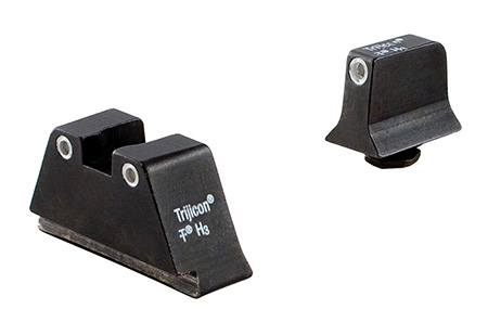 Trijicon 600649 Suppressor/Optic Height Sights  Green/Tritium White Outline Front Sight-Green/Tritium White Outline Rear Sight Glock 17/17L/19 Standard Frame