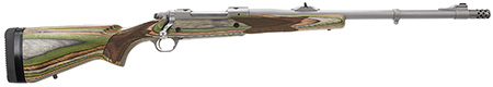 Ruger 47130 Hawkeye Guide Gun 416 Ruger 3+1 20" Matte Stainless Threaded Barrel, Receiver w/Integral Scope Mount, Green Mountain Adj LOP Laminate Stock, Right Hand