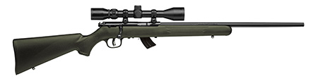 Savage Arms 26721 Mark II FXP Full Size 22 LR 5+1 21" Matte Black Sporter Barrel, Matte Black Drilled  &  Tapped Carbon Steel Receiver, Olive Green Fixed Synthetic Stock, 3-9x40mm Duplex Scope, Right Ha