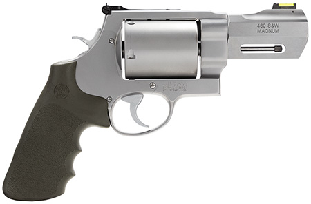 Smith  &  Wesson 170350 PC Model 460 XVR X-Large 460 S&W Mag 5 Shot 3.50" Stainless Steel Barrel, Stainless Cylinder, Matte Silver Stainless Steel Frame, Black Finger Grooved Grip, Teardrop Hammer