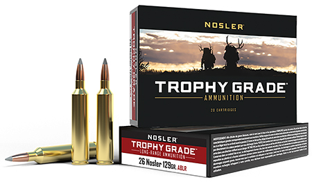 Nosler 60110 Trophy Grade Long-Range 26Nosler 129gr Nosler Spitzer AccuBond Long Range 20 Per Box/10 Case