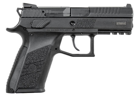 CZ-USA 01086 P-07  9mm Luger 10+1 3.75" Blued Steel Barrel, Black Nitride Serrated Steel Slide, Black Polymer Frame w/Picatinny Rail, Black Interchangeable Backstrap Grip, Ambidextrous