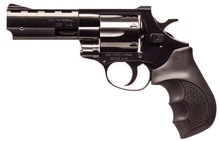 Weihrauch Guns EARB3574 Windicator  357 Mag 6rd 4" Blued Steel Barrel  &  Cylinder, Compact Blued Steel Frame w/Exposed Hammer, Ramp Front/Fixed Rear Sights, Finger Grooved Black Rubber Grip