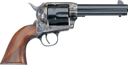 Taylors  &  Company 550893 1873 Cattleman Uberti 357 Mag 6 Shot 4.75" Blued Steel Barrel  &  Cylinder, Color Case Hardened Steel Frame, Walnut Grip, Exposed Hammer