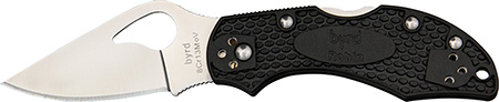 Spyderco BY10PBK2 Byrd Robin 2 Lightweight 2.43" Folding Drop Point Plain 8Cr13MoV SS Blade Black Bi-Directional Texturing FRN Handle Includes Pocket Clip