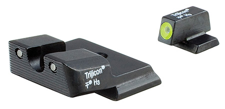 Trijicon 600721 HD Night Sights  Green/Tritium Yellow Outline Front Sight-Green Tritium Black Outline Rear Sight Smith  &  Wesson M & P Shield/M & P Shield Plus