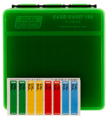 MTM Case-Gard P1004516T Ammo Box Flip-Top 45 ACP/10mm Auto Green Plastic 100rd