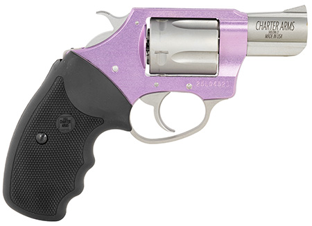Charter Arms 53840 Undercover Lite Lavender Lady Small 38 Special 5rd 2" Stainless Steel Barrel  &  Cylinder, Lavender Aluminum Frame, Black Finger Grooved Rubber Grip, Exposed Hammer