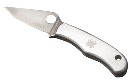 Spyderco C133P Bug  1.27" Folding Drop Point Plain 3Cr13MoV SS Blade Engraved Spyderco Bug Stainless Steel Handle