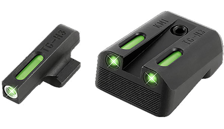 TruGlo TG13KM1A TFX  Black | Green Tritium  &  Fiber Optic White Outline Front Sight Green Tritium  &  Fiber Optic Rear Sight