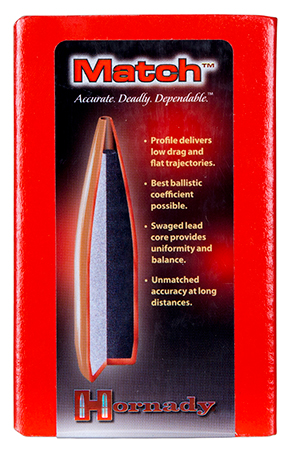 Hornady 3039 Match  30 Cal .308 155 gr Hollow Point Boat Tail Match 100 Per Box/ 15 Case