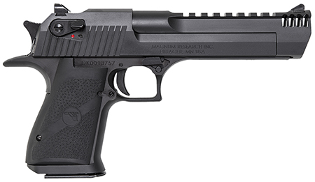 Magnum Research DE50IMB Desert Eagle Mark XIX 50 AE 6" with Muzzle Brake 7+1 Matte Black Carbon Steel Frame  &  Slide Black Rubber Grip