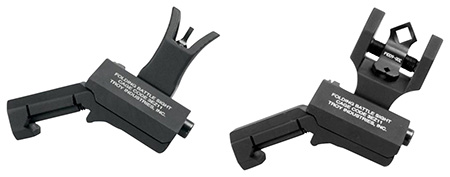 Troy Ind SSIG45SMDBT00 45 Degree Offset BattleSight Set M4 Front &  Diopter Rear  Black Hardcoat Anodized