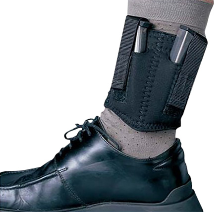 DeSantis Gunhide N81BJZZZ0 Ankle Double Mag Pouch  Double Black Neoprene Ankle Compatible w/ 9mm Compatible w/ 40 Ambidextrous Hand
