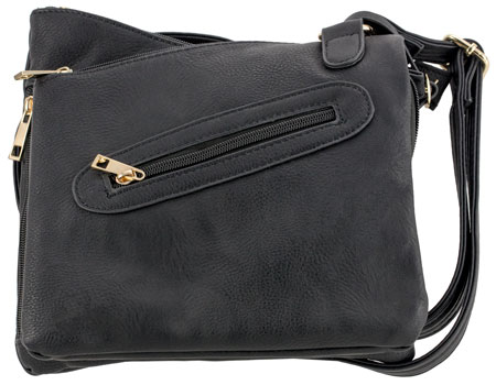 Bulldog BDP030 Cross Body Purse w/Holster Black Leather for Small Autos  &  Revolvers Ambidextrous Hand