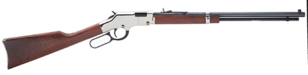 Henry H004SV Golden Boy Silver 17 HMR Caliber with 11+1 Capacity, 20" Blued Barrel, Nickel-Plated Metal Finish  &  American Walnut Stock Right Hand (Full Size)