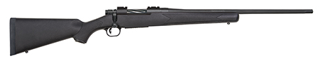 Mossberg 27838 Patriot  Full Size 243 Win 5+1 22" Matte Blued Fluted Barrel, Drilled  &  Tapped Matte Blued Stainless Steel Receiver, Black Fixed Synthetic Stock, Right Hand