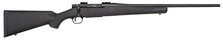 Mossberg 27843 Patriot  Full Size 22-250 Rem 5+1 22" Matte Blued Fluted Barrel, Drilled  &  Tapped Matte Blued Stainless Steel Receiver, Black Fixed Synthetic Stock, Right Hand