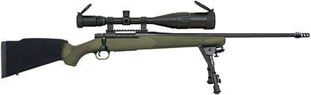 Mossberg 27924 Patriot Night Train 308 Win Caliber with 5+1 Capacity, 22" Threaded/Fluted Barrel, Matte Blued Metal Finish  &  OD Green Synthetic Stock Right Hand (Full Size) Includes 6-24x50mm Scope
