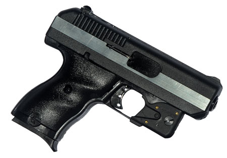 Hi-Point CF380LLTGM CF  380 ACP Caliber with 3.50" Barrel, 8+1 Capacity, Black Finish Frame, Serrated Black Steel Chrome Line Slide  &  Polymer Grip, LaserLyte Laser
