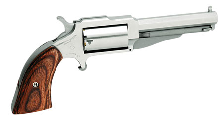 North American Arms 18603 1860 The Earl Small Frame 22 WMR 5 Shot 3" Stainless Steel Barrel, Frame  &  Cylinder, Rosewood Boot Grip, Exposed Hammer