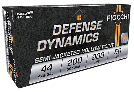 Fiocchi 44SA500 Defense Dynamics  44S&WSpl 200gr Semi Jacketed Hollow Point 50 Per Box/10 Case